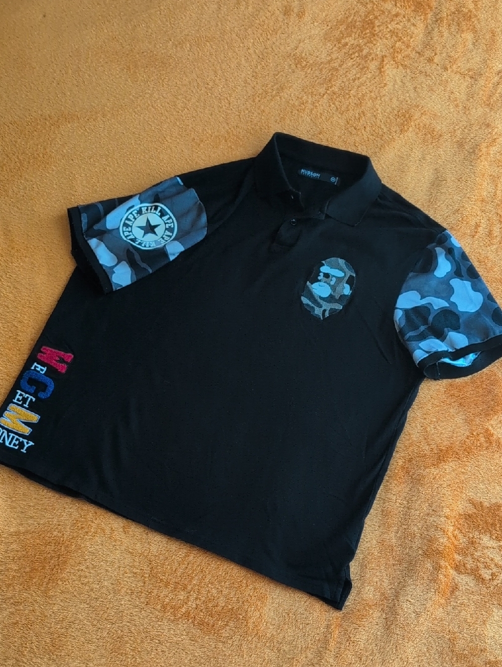 Hudson Jeans Black Polo Shirt with Subtle Logo